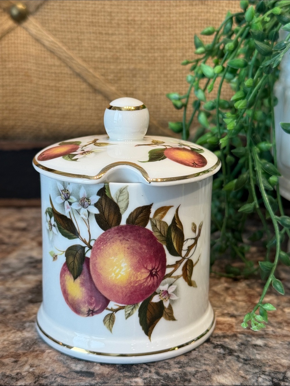 Fortnum & Mason Fruit-Print Covered Jam Jar